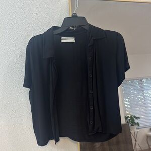 Urban Outfitters Black Short Sleeve Blouse